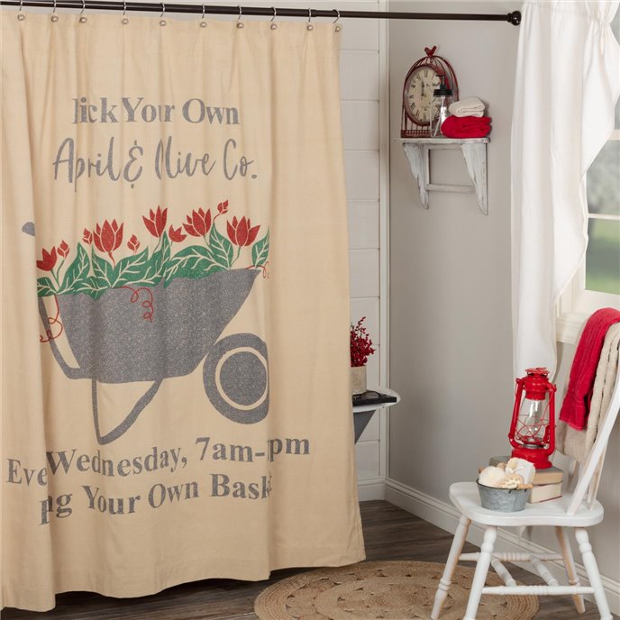 Farmer's Market Wheelbarrow Shower Curtain 72x72 Thumbnail