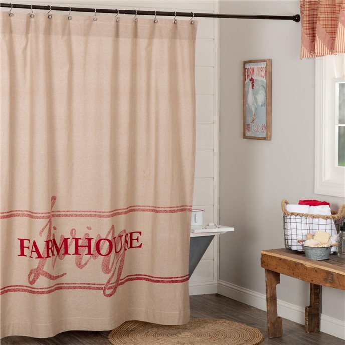 Sawyer Mill Red Farmhouse Living Shower Curtain 72x72 Thumbnail