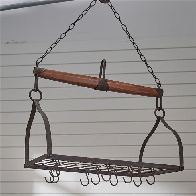 Wood & Iron Yoke Hanging Pot Rack Thumbnail
