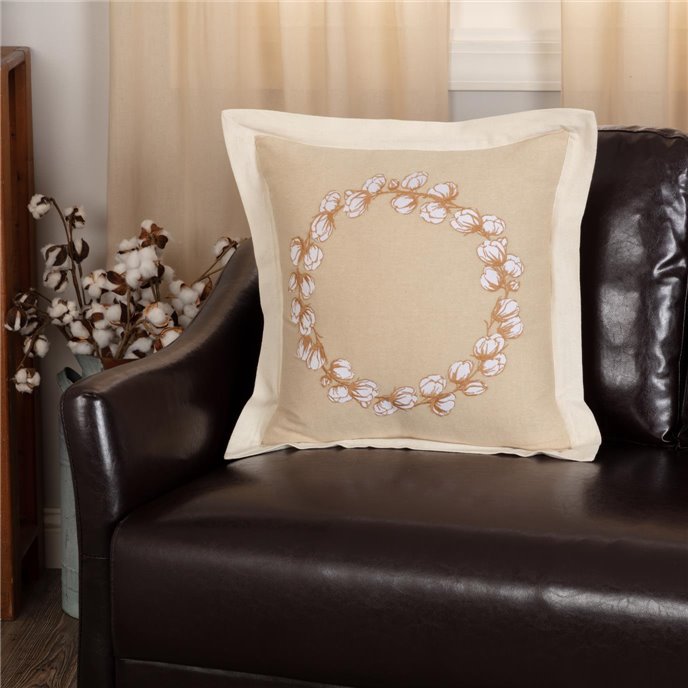 Ashmont Cotton Wreath Pillow 18x18 Thumbnail