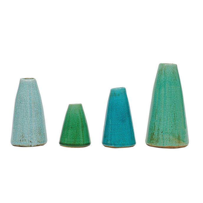 Green & Blue Terracotta Vases (Set of 4 Sizes) Thumbnail