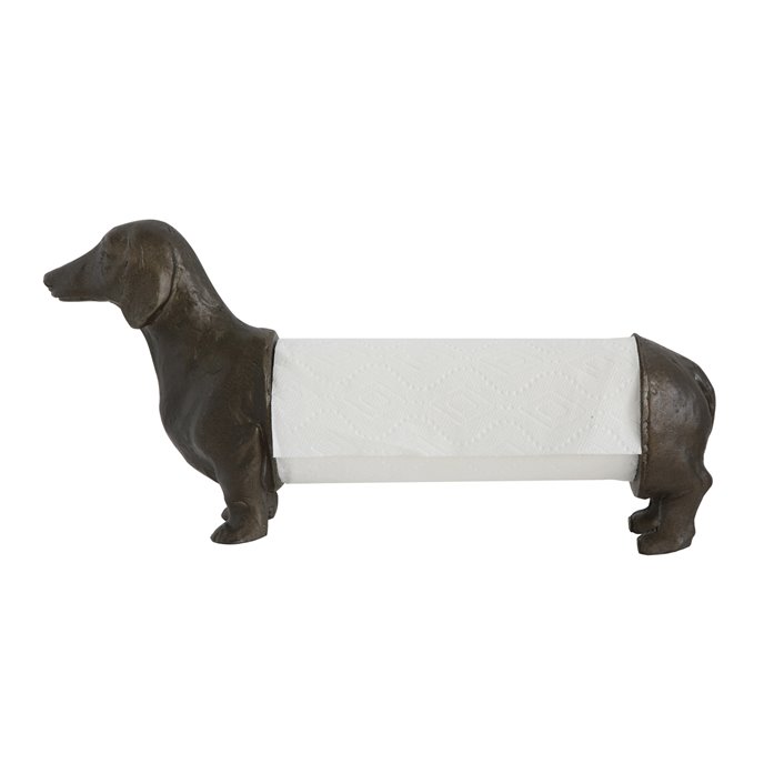 Antiqued Bronze Dachshund Dog Paper Towel Holder Thumbnail
