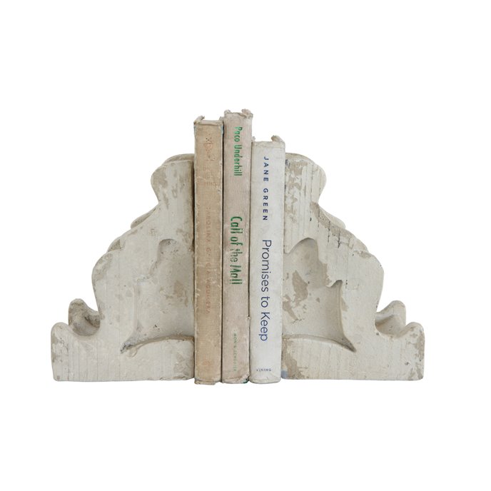 Distressed White Corbel Shaped Bookends (Set of 2 Pieces) Thumbnail