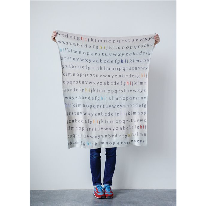 Multicolor Cotton Knit Alphabet Blanket Thumbnail