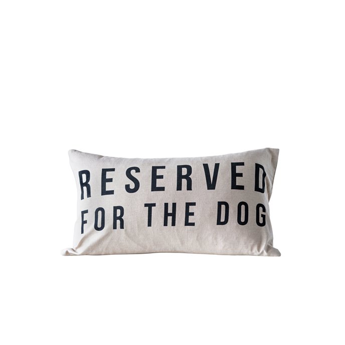 "Reserved for the Dog" Cotton Pillow Thumbnail