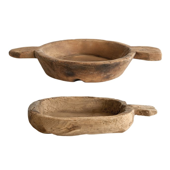Found Decorative Brown Wood Bowl (Each one will vary) Thumbnail