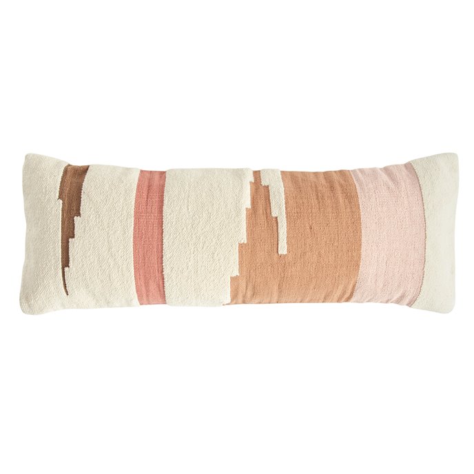 Handwoven Multicolor Cotton Kilim Lumbar Pillow Thumbnail