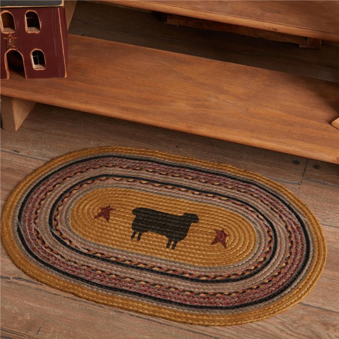 Heritage Farms Sheep Jute Rug Oval w/ Pad 20x30 Thumbnail