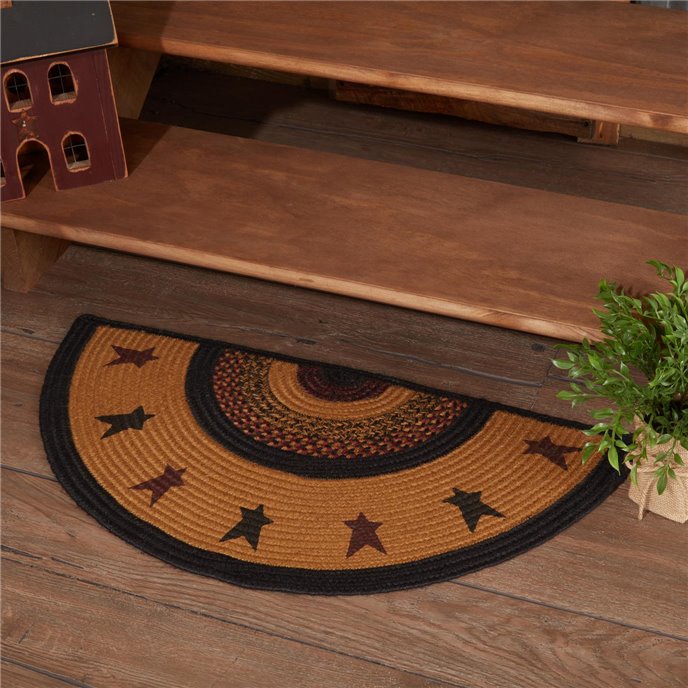 Heritage Farms Star Jute Rug Half Circle 16.5x33 Thumbnail