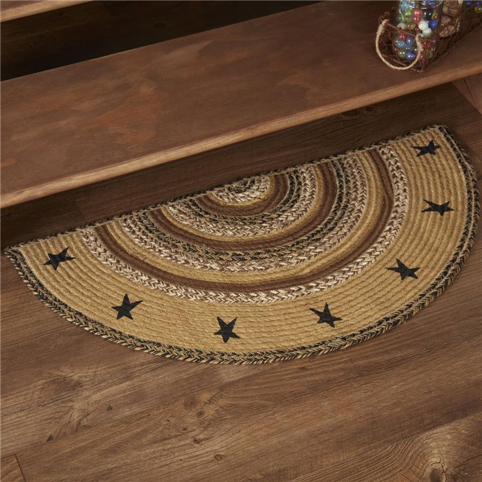Kettle Grove Jute Rug Half Circle Stencil Stars 16.5x33 Thumbnail