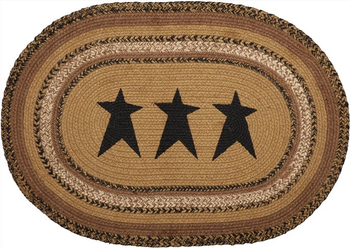 Kettle Grove Jute Rug Oval Stencil Stars 20x30 Thumbnail