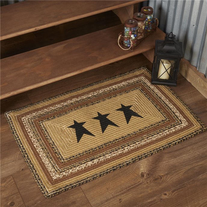 Kettle Grove Jute Rug Rect Stencil Stars 24x36 Thumbnail