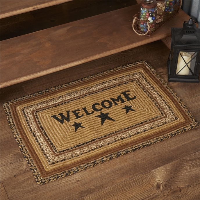 Kettle Grove Jute Rug Rect Stencil Welcome 20x30 Thumbnail