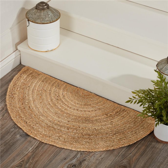 Natural Jute Rug Half Circle 16.5x33 Thumbnail