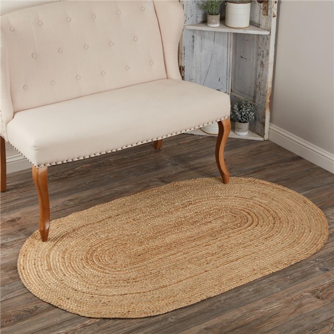 Natural Jute Rug Oval w/ Pad 36x60 Thumbnail