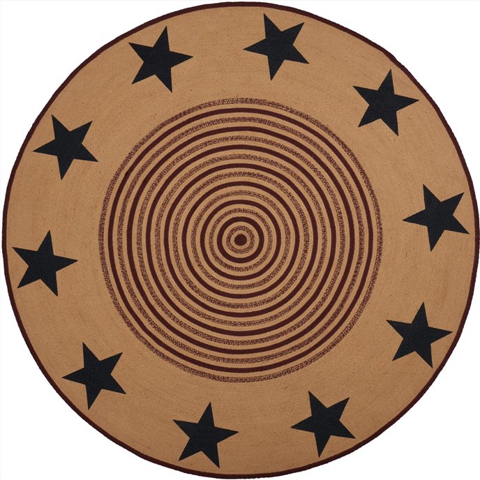 Potomac Jute Rug Stencil Stars w/ Pad 8ft Round Thumbnail