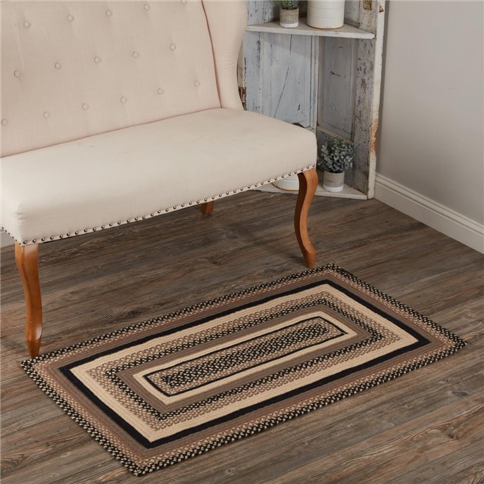 Sawyer Mill Charcoal Creme Jute Rug Rect w/ Pad 27x48 Thumbnail