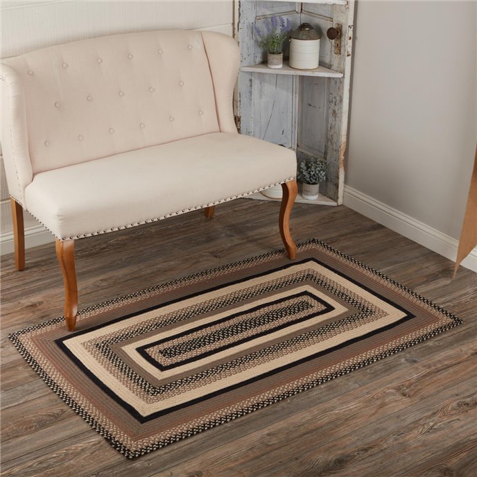 Sawyer Mill Charcoal Creme Jute Rug Rect w/ Pad 36x60 Thumbnail