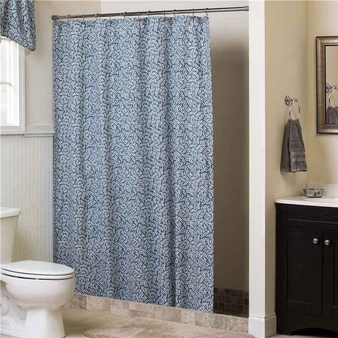 Bouvier Blue Shower Curtain - Leaf Thumbnail