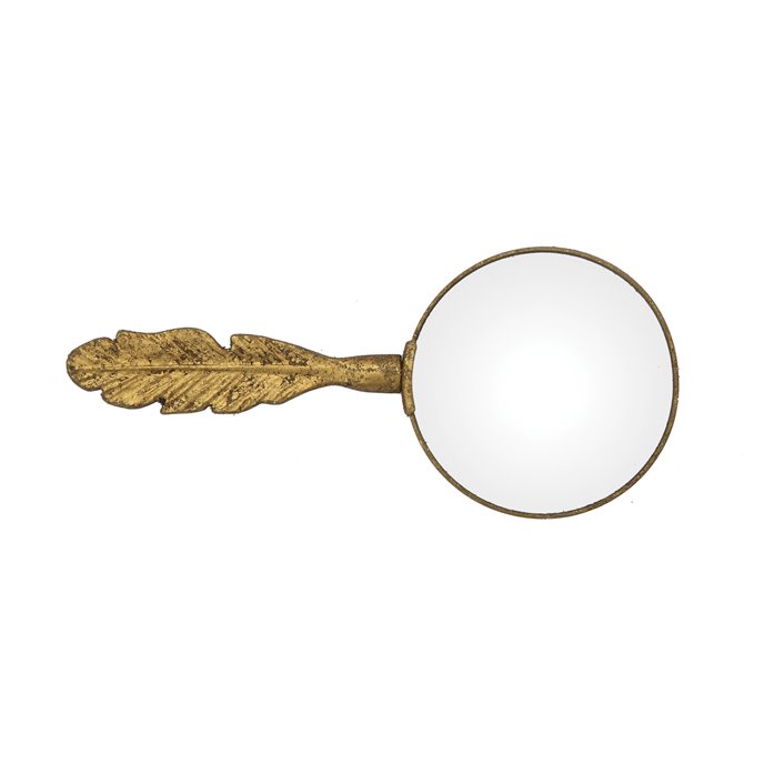 Pewter Magnifying Glass with Feather Shaped Handle Thumbnail