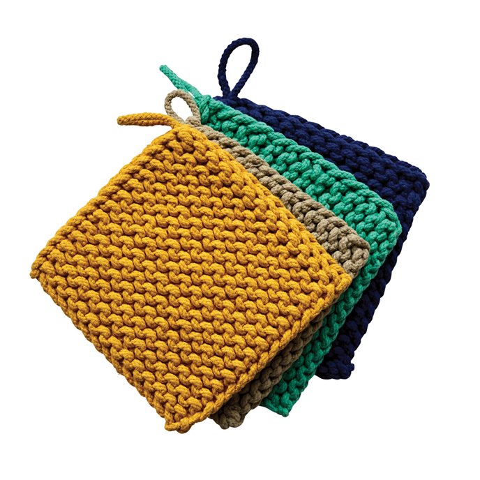 Square Cotton Crocheted Pot Holders (Set of 4 Colors) Thumbnail