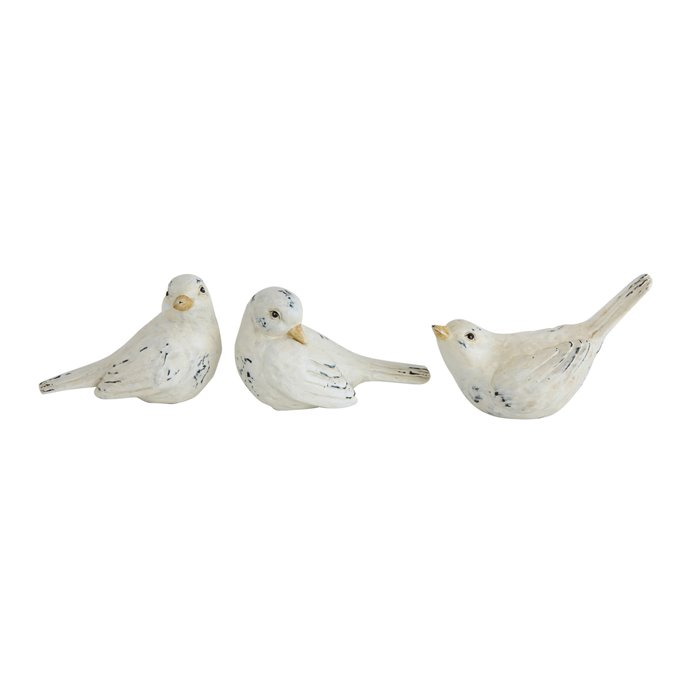 Resin Birds with Distressed White Finishes (Set of 3 Designs) Thumbnail