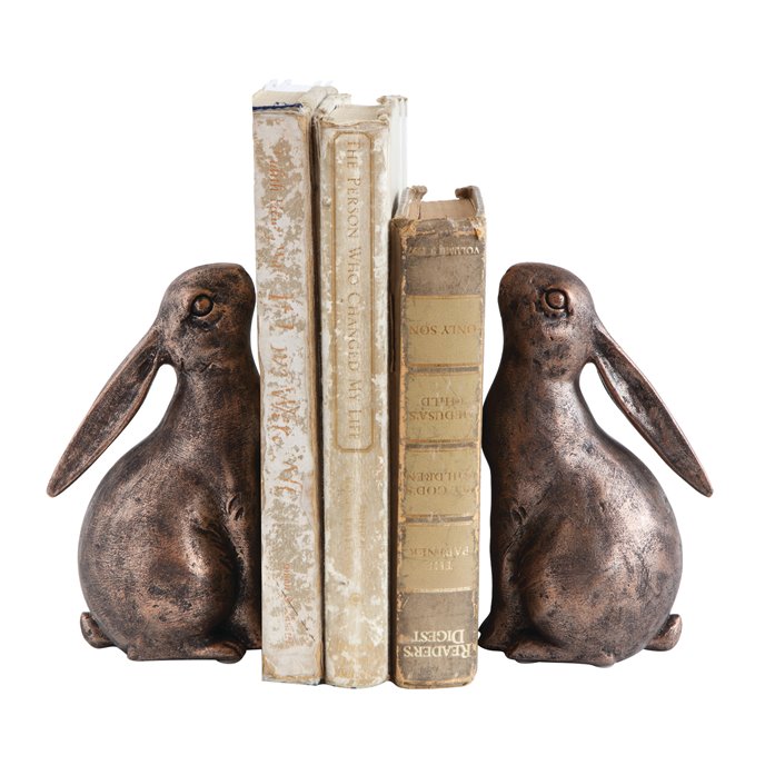 Bronze Resin Bunny Shaped Bookends (Set of 2 Pieces) Thumbnail
