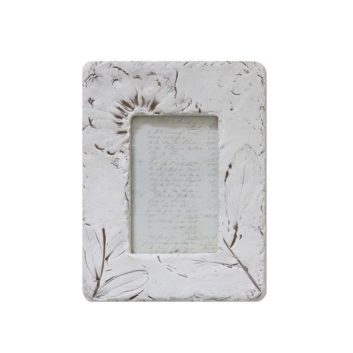 Small White Resin Photo Frame with Wildflowers Thumbnail