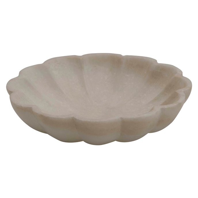 Carved Marble Flower Shape Dish Thumbnail