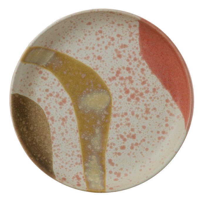 11-3/4" Round Stoneware Plate/Wall Décor, Reactive Glaze, Multi Color (Each One Will Vary) Thumbnail