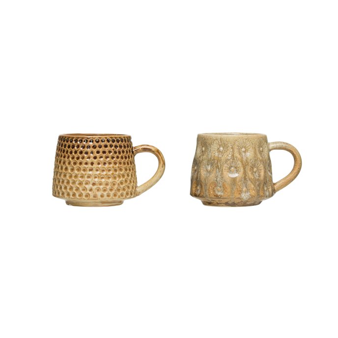 16 oz. Texture Stoneware Mug with Reactive Glaze Finish (Set of 2 Patterns) Thumbnail