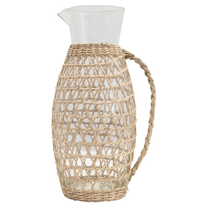 64 oz. Glass Pitcher with Seagrass Weave Jacket & Handle Thumbnail