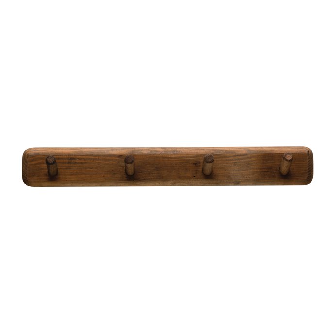Reclaimed Wood Wall Hook with 4 Hooks by Creative Co-op