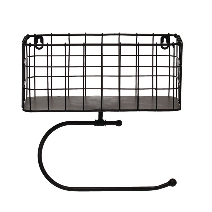 Metal Wall Basket with Tissue Holder Thumbnail