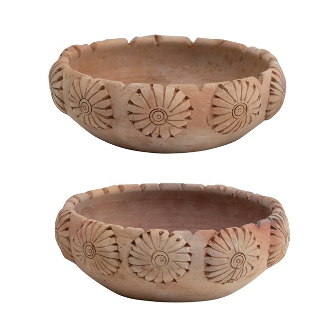 Handmade Decorative Engraved Terra-cotta Bowl Thumbnail