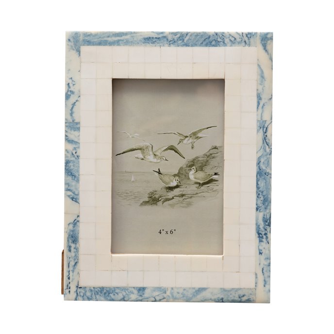 6.5 in x 8.5 in  Wood and Resin Blue and Ivory Photo Frame Thumbnail
