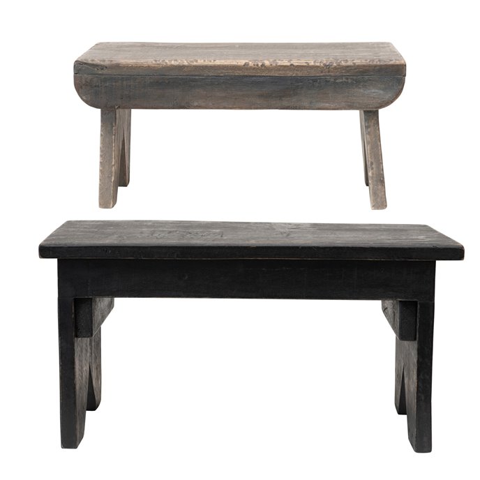 Reclaimed Wood Benches/Risers, Set of 2 Thumbnail