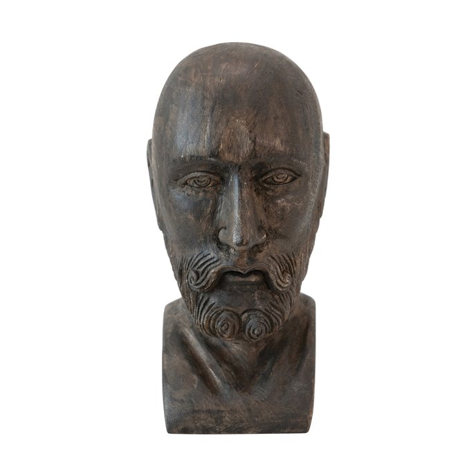 Hand-Carved Mango Wood St. Francis Bust, Espresso Finish Thumbnail