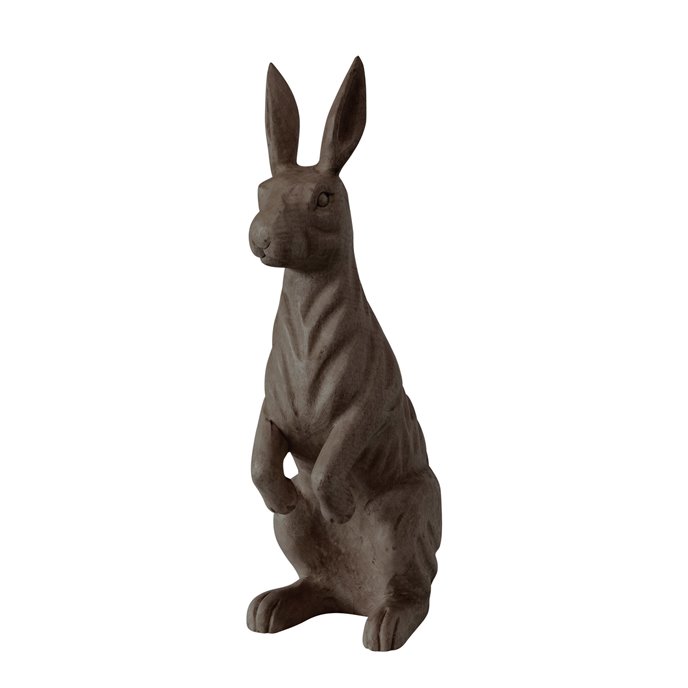 Hand-Carved Mango Wood Rabbit, Espresso Color Thumbnail