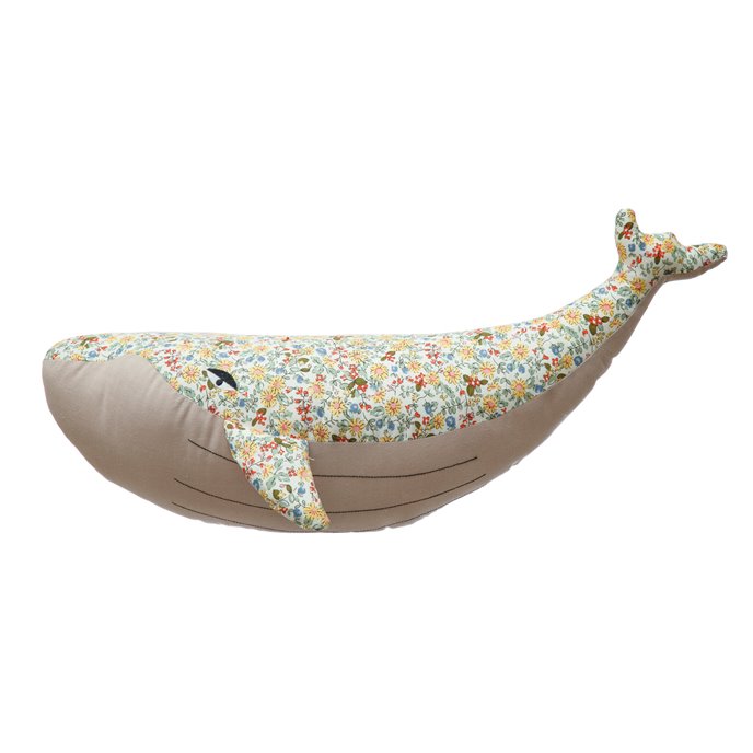 Plush Whale with Floral Print Fabric, Multi Color Thumbnail