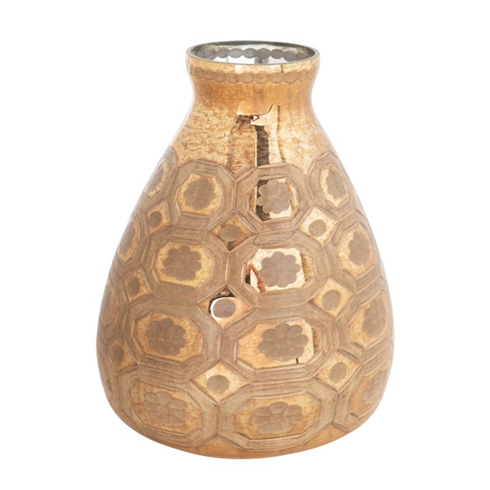 Etched Mercury Glass Vase, Gold Finish Thumbnail