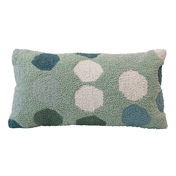 Woven Cotton Lumbar Pillow with Dots, Multi Color Thumbnail