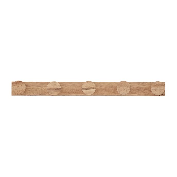 Rubberwood Wall Hook with 10 Hooks, Natural Thumbnail