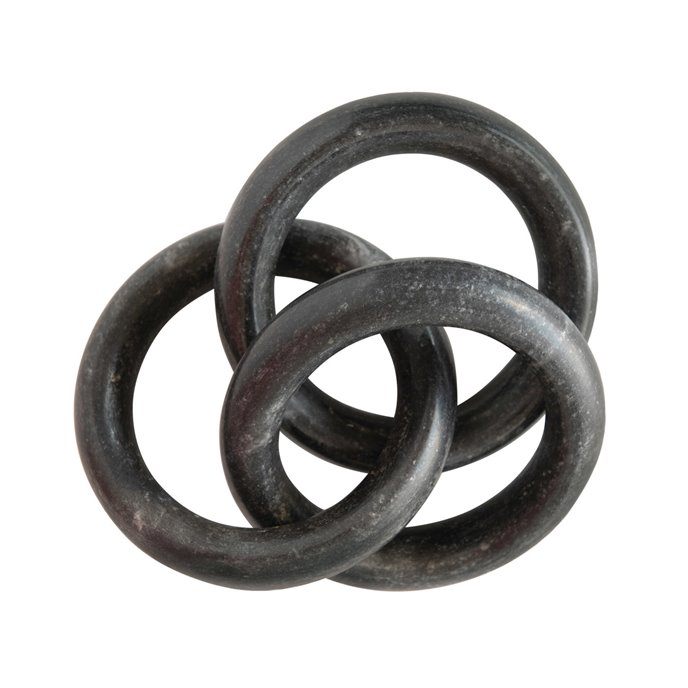 Marble Circle Chain Décor, Black Thumbnail
