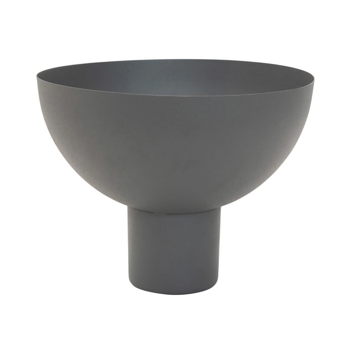 Decorative Metal Footed Bowl, Grey Thumbnail
