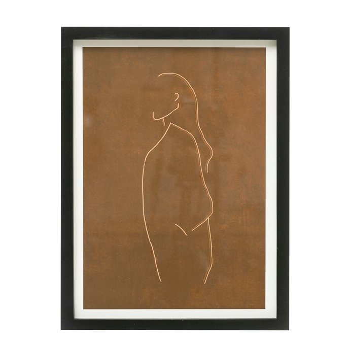 Wood Framed Glass Wall Décor with Abstract Figure, 11.75 in. x 15.75 in. Thumbnail