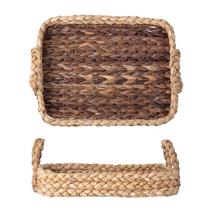 Decorative 22"L Handwoven Seagrass Tray with Handles Thumbnail