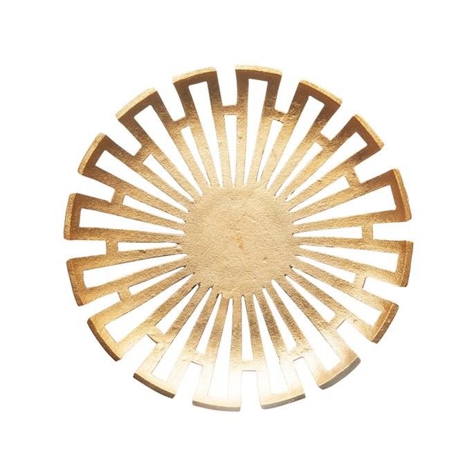 Round Gold Decorative Aluminum Platter Thumbnail