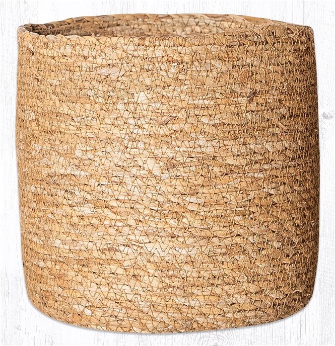 Natural Sedge Grass Braided Basket 6"x6.5" Thumbnail