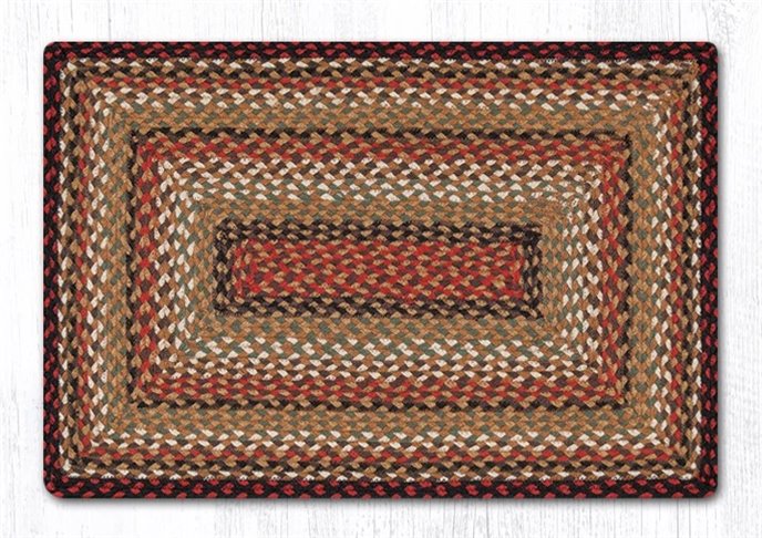 Burgundy/Mustard/Ivory Rectangular Braided Rug 2'x8' Thumbnail